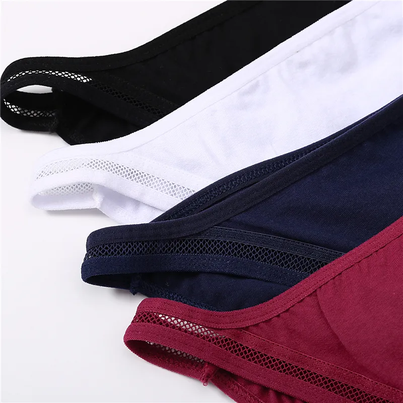 FINETOO 2pcs Women Panties Female Underwear Low-Rise Hollow Cotton