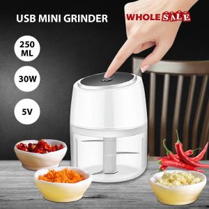 250ml Mini Portable Garlic Masher Chopper USB Rechargeable Food Processor / Pengisar Kecil