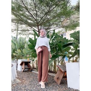 Celana Kulot Crinkle Premium Wanita Jumbo WKD39