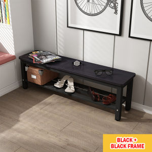 Wooden Shoe Bench Shoe Rack Stool Household Shoe Changing Stool Bench Thickened Steel Support / Fireheart