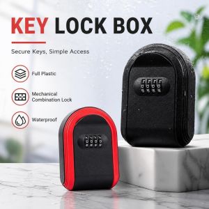 VALER Universal Fit Password Key Box Mechanical Combination Lock Full Plastic Key Lock Box Spare Key Waterproof Key Storage Box Outdoor