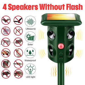 Solar Ultrasonic Animal Repeller Outdoor Waterproof Deterrent Monkey Pest Bird Dog Cat Repeller for Farm Garden