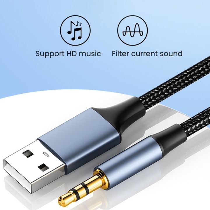 【Ready Stock+COD】 for Laptop PC Adapter Wire Speaker USB A to 3.5 Jack
