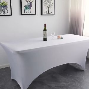 4/5/6FT Full Elastic Banquet Table Cloth Cover Bar Meeting Outdoor Wedding Birthday Party Hotels Decoration Tablecloth