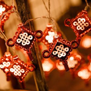 chinese new year led lantern fairy strip lights cny decorations 2024 春节装饰灯笼 1 Meter 10 led lanterns string light for home living room bedroom spring festival 中国新年装饰灯 operated by AA battery
