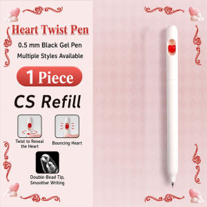 Pen Tanda Tangan Hitam Putih Cinta Bergerak Untuk Pelajar Cepat Kering Licin Cantik Love Beating Rotating Refill Gel Pen Student Ballpoint Pen Gift 爱心跳动旋转出芯中性笔学生CS笔头按动速干刷题笔专用黑色水笔情侣款女顺滑好用好看的签字笔圆珠笔芯 A028