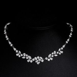 Wong Rain Real 925 Sterling Silver VVS Lab Sapphire High Carbon Diamond Necklace for Women Wedding Gift Sparkling Fine Jewelry