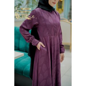 GAMIS EMBOS WOLFIS MOTIF DAUN UNGU TUA UMBRELLA 4M BY HERMOSA/GAMIS UNGU TUA MOTIF/GAMIS