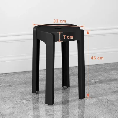 Easyhome.sg Modern Stool Dining Chair Stackable Nordic Plastic Stools Minimalist Chairs