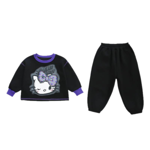 Christmas gifts Halloween Sanrio Girls Sweatshirt Pants Hello Kitty 2025 Autumn New Fashionable Childrens Sportswear Set Sweet and Comfortable Clothing