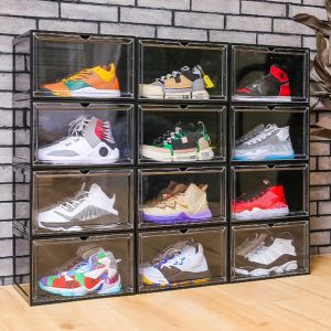 SG Mojo shoebox Shoe Box Stackable clear magnetic Transparent AJ Dustproof Shoes Storage Black Display