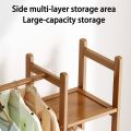 Bamboo clothes hanger coat rack with drawer multifunctional clothes hanger wooden clothes hanger. 
