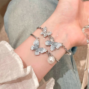 Hmeme Lãng mạn dài bướm tua Bông tai cho phụ nữ tinh tế màu xanh bướm pha lê dangle Bông tai đồ trang sức quà tặng