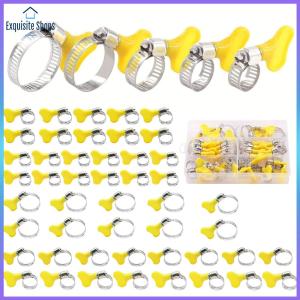 48 Piece 8-29mm Stainless Steel Worm Gear Hose Clamp Adjustable Butterfly Hose Clamps for Pipe Fuel Line Plumbing Automotive