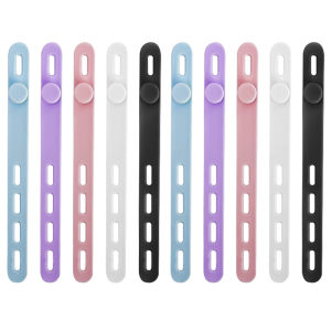 20ชิ้นสายรัดสายซิลิโคนสำหรับเดินทางนำกลับมาใช้ใหม่ได้มี4รูปรับได้สำหรับการจัดการที่เป็นระเบียบโต๊ะตั้งในบ้านสำนักงาน