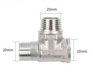 Tê chia nước bồn cầu inox  ren trong ren ngoài inox ren 21  nối 3 đầu ren 21