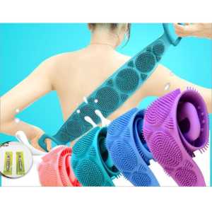 Sikat Punggung Mandi Silikon Sikat badan Panjang Penggosok Busa Penghilang Daki Brush Scrubber