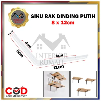 (1pcs). Siku Rak Dinding Besi L Rak Penyangga Bracket Ambalan Siku Breket KUAT Hitam Dan Putih (Isi 1 Pcs / 1 Biji)