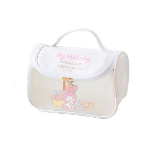 KINTHAZER Cinnamoroll กระเป๋าเครื่องสำอาง Kuromi เมโลดี้ กันน้ำกันน้ำได้ กระเป๋าเครื่องสำอางการ์ตูน น่ารักน่ารักๆ ซิปมีซิป กระเป๋าใส่อุปกรณ์อาบน้ำสำหรับเดินทาง สาวๆ