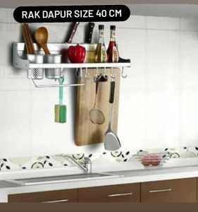 SHENAR RAK DAPUR ALUMINIUM 60CM 40CM / RAK TEMPAT BUMBU DAPUR / RAK SERBGANUNA / RAK DINDING
