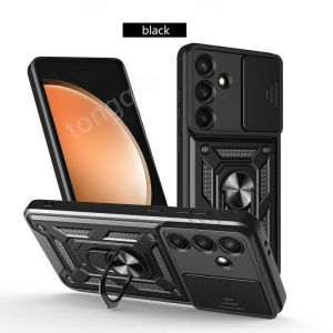 Trường hợp đối với Samsung Galaxy S26 FE S25 s26fe 5g 2026 Ốp điện thoại Cover quay lại chống sốc Bumper xe đế dạng nhẫn giá đỡ xô trượt cửa sổ máy ảnh bảo vệ PC cứng