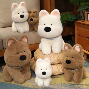 BLESSFUL Stuffed Animal Simulation Dog Plush Doll Cartoon Big Ear Cartoon Cute Dog Doll Cute Soft Stuffed Scarf Puppy Dog Birthday Gifts