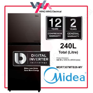 [ SAVE 4.0 ] Midea 240L Refrigerator 2 Door/Peti Ais 2 Pintu Ice Maker (MDRT307MTB28)  Energy Saving /Peti Sejuk/Fridge/冰箱