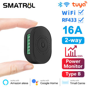 SMATRUL16A Tuya Công Tắc Không Dây Thông Minh WiFi RF433 Công Tắc Hẹn Giờ Tắt Mô Đun Mini 2 Chiều Với Màn Hình Nguồn Cho Google Nhà Alexa