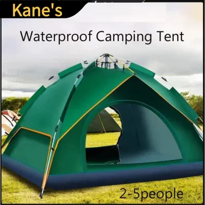 Waterproof Automatic 3-4 Person Tent Outdoor Waterproof Camping Two Doors Double Layer Tent for Camping Waterproof 4 to 5 Person Waterproof Outdoor Camping Tent