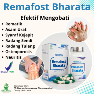 Obat Syaraf Kejepit Asam Urat Rematik Radang Sendi Tulang REMAFOST BHARATA Ampuh Original