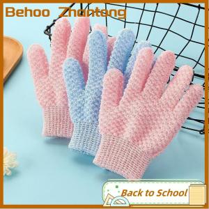 Behoo ถุงมืออาบน้ำถุงมือสปาโฟมถูถุงมือขัดผิวถุงมือนวดอาบน้ำอุปกรณ์ในห้องน้ำ