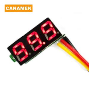 【CANAMEK】 Ultra Small Green Digital DC 0.28 Inch Ultra Small Digital DC Voltage Meter LED Voltage Display Adjustable Digital Display Three Wire DC0-100V Battery Voltmeter