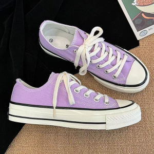 Conventure Mens and womens sports shoes canvas shoes flat shoes youth fashion Low cut shoe upper light purple