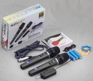 PLATINUM PL-T02/PL-T20 Dual Wireless Handheld Microphone System Rechargeable Receiver For Karaoke/Party/speaker