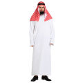Người Đàn ông áo choàng hồi giáo thobe saudi Arab Tay áo dài Robe với khăn phù hợp với hóa trang Halloween Trung Đông Arab hoàng tử Trang Phục Cosplay cho nam giới trưởng thành. 