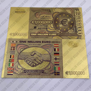 new European 1000000 Gold Foil Banknote One Million Euro Note Currency Crafts For Collection And Gifts