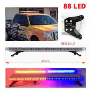 CPA 12-24V 88LED 46.6" BLINKER BACK TO BACK LINEAR LENS MAGNETIC (RED BLUE) HIGH QUALITY