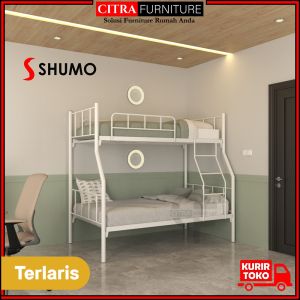 Ranjang Tingkat Besi |Ranjang Susun Minimalis |Kasur Tingkat BB|90/120 - Putih