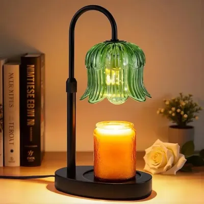 Modern Metal Candle Warmer Lamp with Timer & Brightness Control Adjustable Flameless Safety Cylindrical Decorative for Home Decor & Relaxation Amber-Scented Jar Candle Warmer Lamp