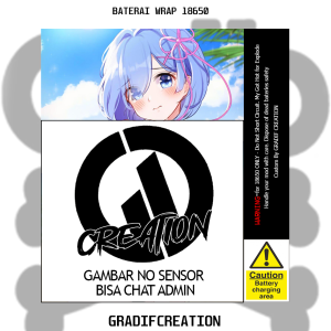 Stiker Baterai Untuk Baterai 18650 Model Anime Naked 2