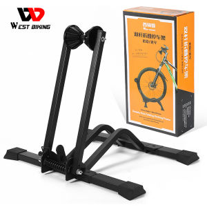 WEST BIKING Foldable Bicycle Stand Bike Floor Parking Rack Steel Steady Wheel Holder MTB Road Bike Cycling Storage Display Stand Bicycle Accessories