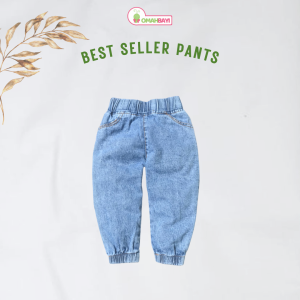 OMAHBAYI - celana jeans bayi 6 bulan jins panjang 3 bulan dan new born baby bahan halus lembut ada tempat untuk pampers