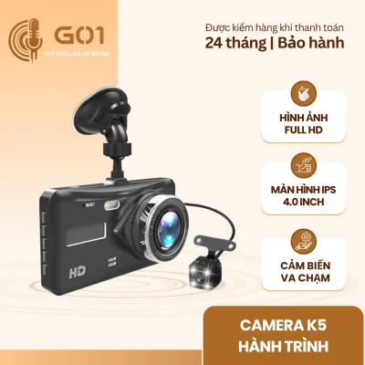 CAMERA HÀNH TRÌNH K5 kép trước sau dual lens full HD màn hình LCD lớn cho ô tô