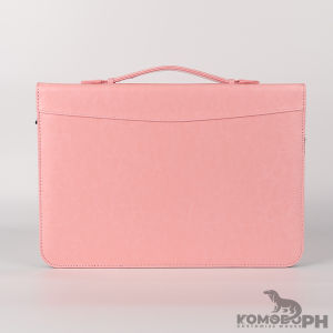 KomodoPH Pink with Handle - Leather Document Bag (With Name Engraving)