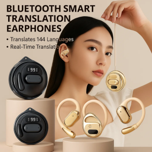 【Translation Into 144 Languages】High-Speed Bluetooth Smart Translation Headset Real-Time Translator Earbuds Portable Bilingual Earphones