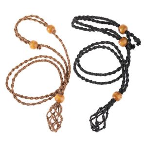 LEKGAVD For Bracelet Necklace Jewel DIY Braided Necklace Cord Empty Stone Holder Crystal Necklace Holder Braided Necklace Cord