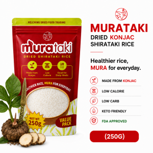 Murataki Premium Quality Dry Shirataki Rice - Low Calorie Low Carb Keto Friendly FDA Approved Ready To Eat Rice 250g Value Pack