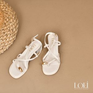 LOEI Leya Sandal Casual Strap Wanita Kerja Sepatu Hak Tahu Elegan Kekinian 1189