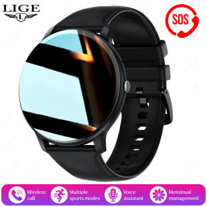 LIGE Original Smart Watch for Men and Women Wireless Call Voice Assistant Health Fitness Tracker 50 Meter Waterproof Multiple Sport Modes Watches Jam Tangan Pintar Lelaki