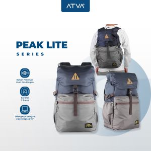 ATVA Wanderer Tas Ransel Pria Daily Backpack Laptop 16 inch Tas Backpack Outdoor Tas Sekolah Kuliah Peak Lite Series Navy Grey